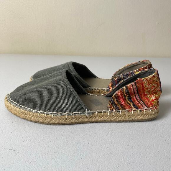 Muk Luks Size 8 Karina Slip On Espadrille Flats Boho Canvas Shoes Spring Summer - Picture 3 of 13